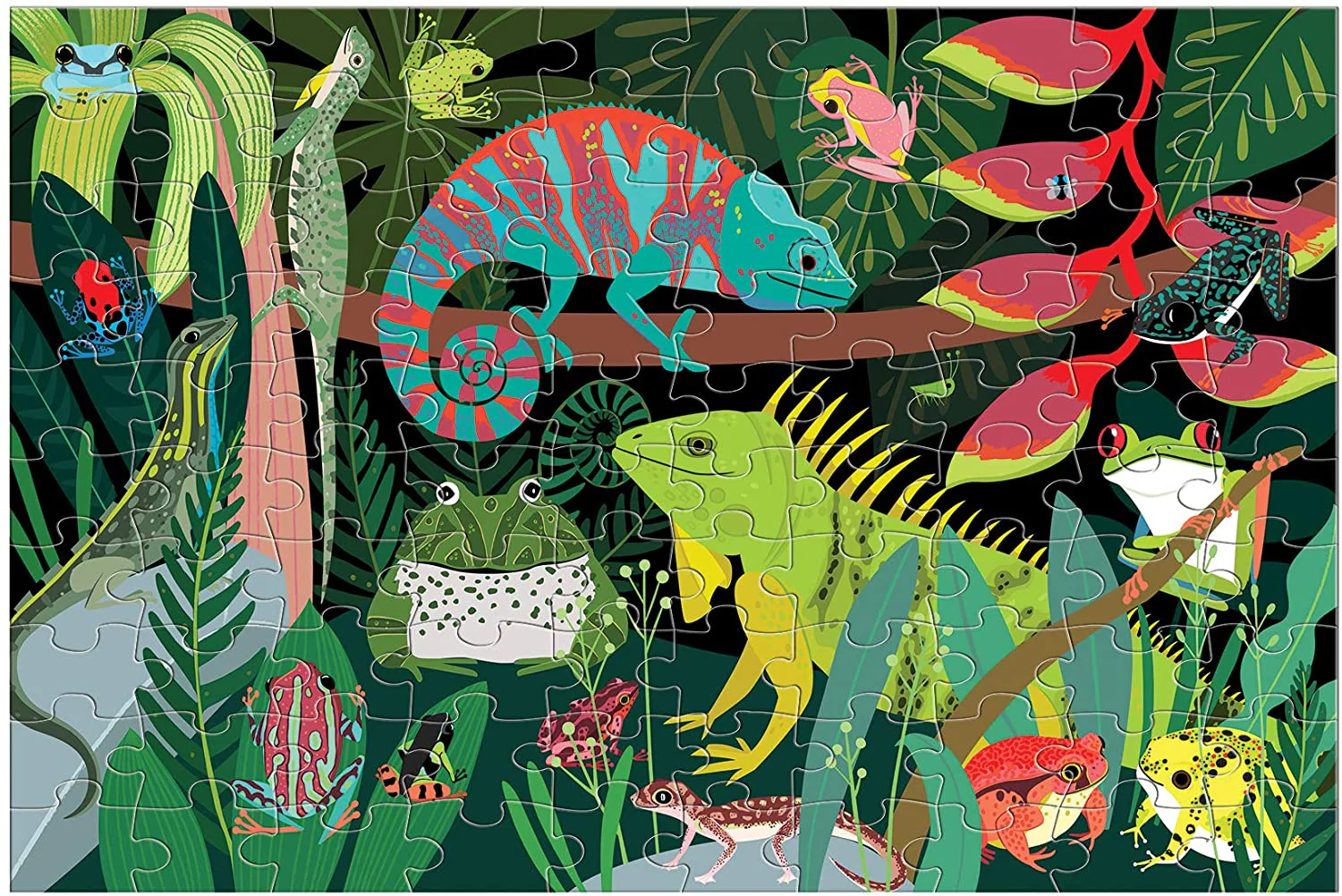 100pc Frogs & Lizards Glow Puzzle - Image 2