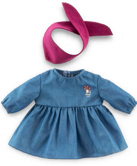 12in Little Explorer Jeans Dress & Scarf