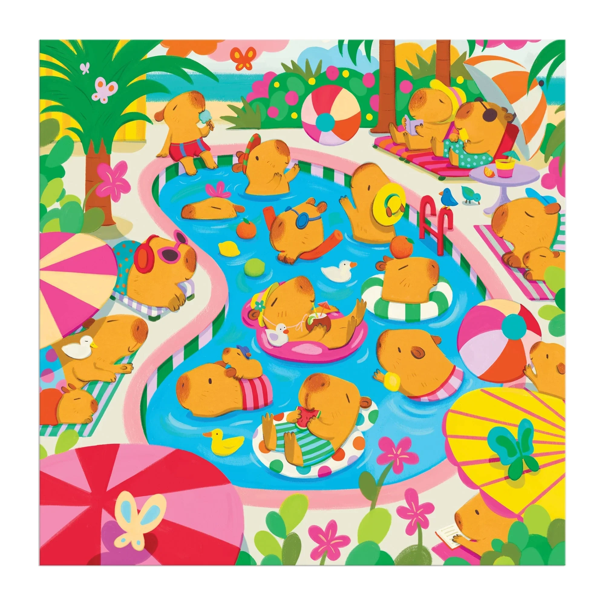 500pc Capybara Pool Day Family Puzzle - Image 3