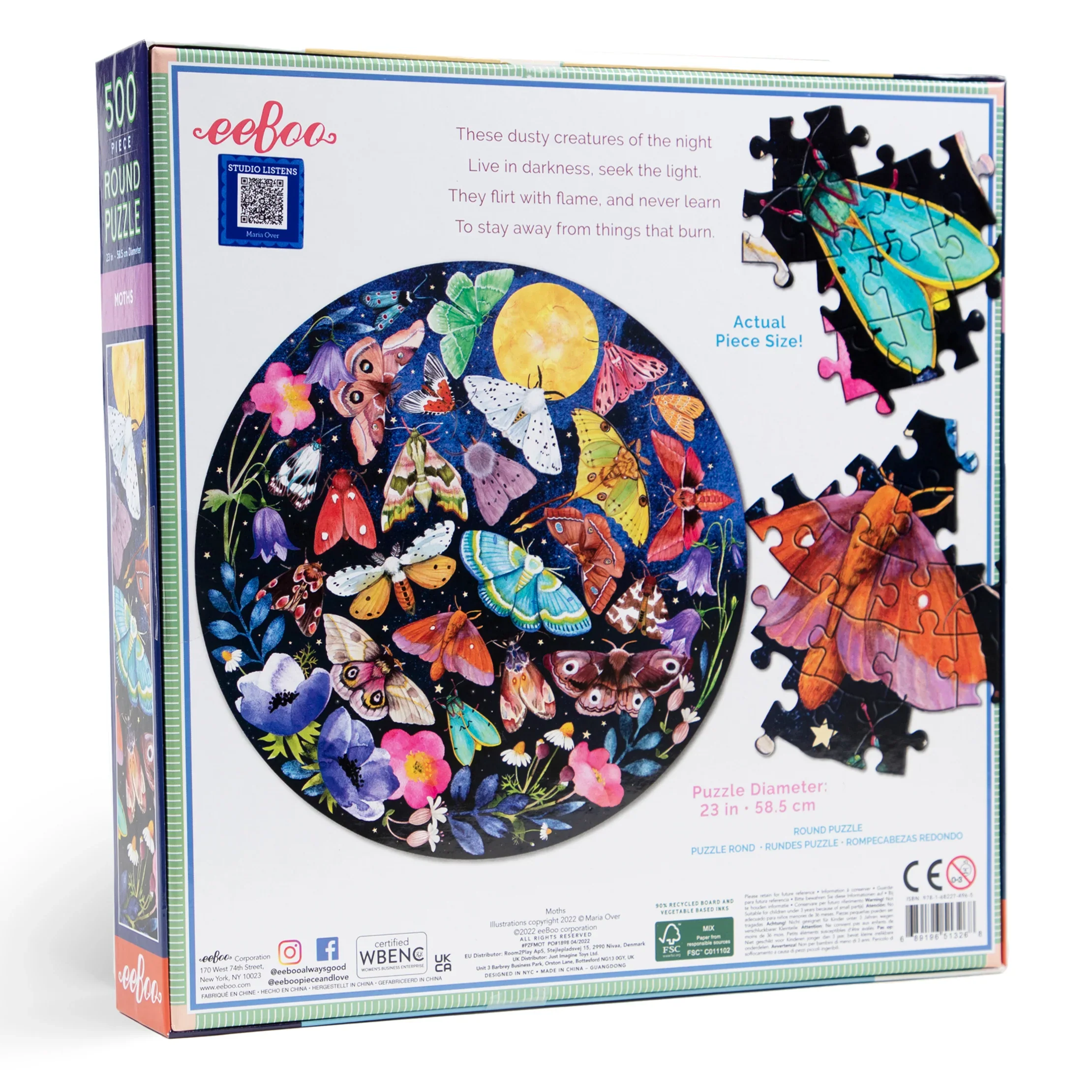 500pc Moths Round Puzzle - Image 2