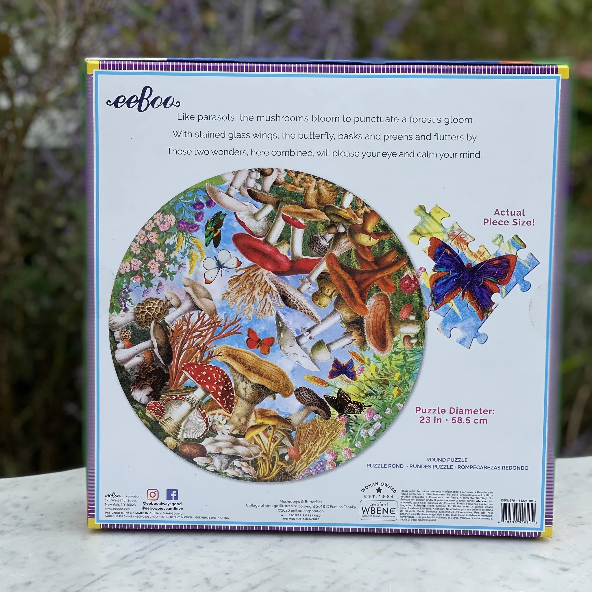 500pc Mushrooms & Butterflies Round Puzzle - Image 2