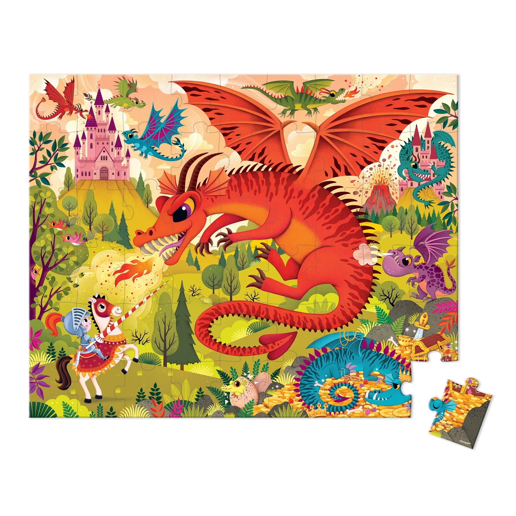 54pc Kingdom of Dragons Suitcase Puzzle - Image 2