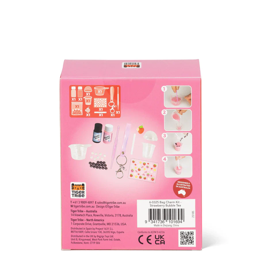 Bag Charm Kit | Strawberry Bubble Tea - Image 2