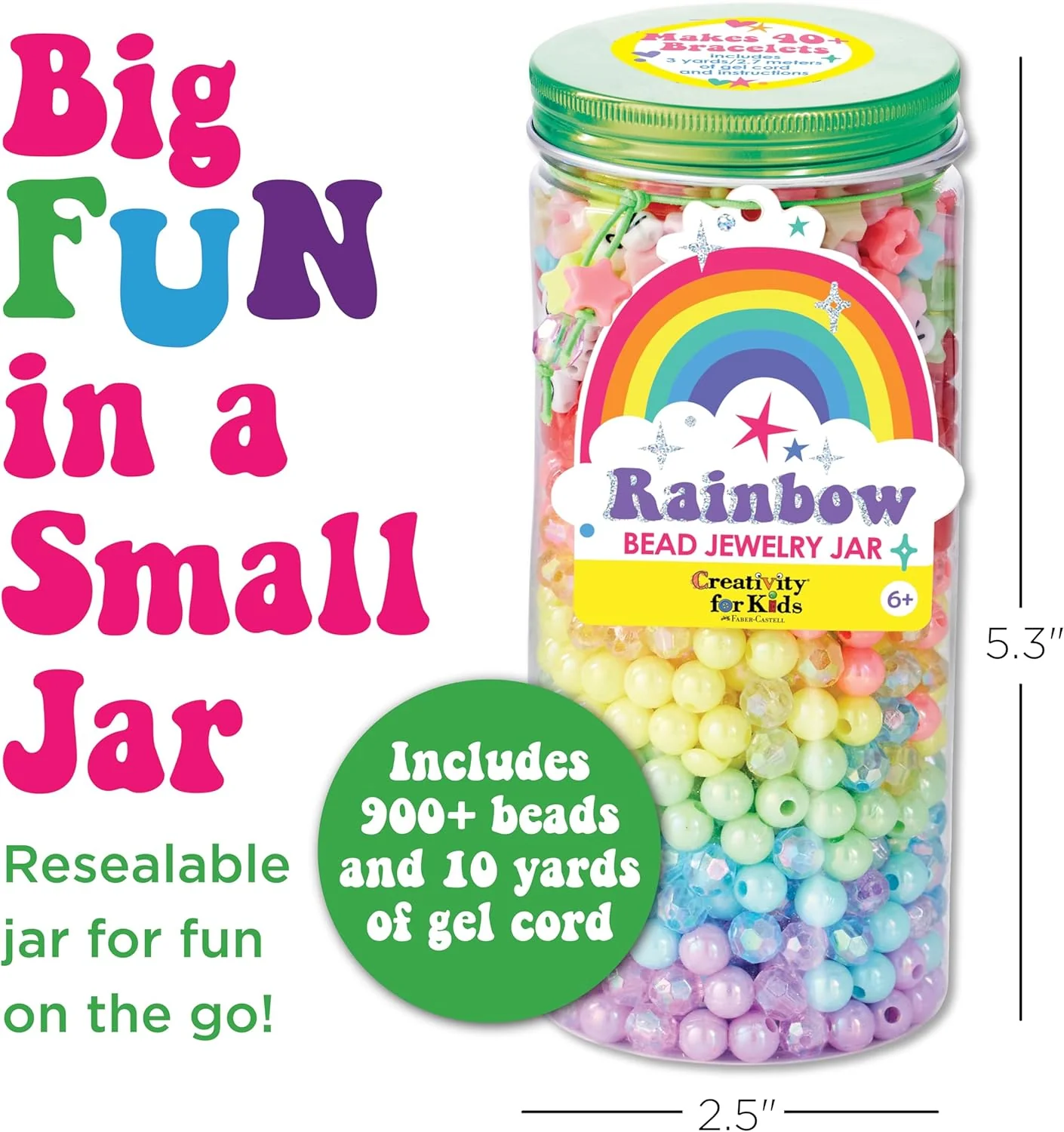 Bead Jewelry Jar | Rainbow - Image 3