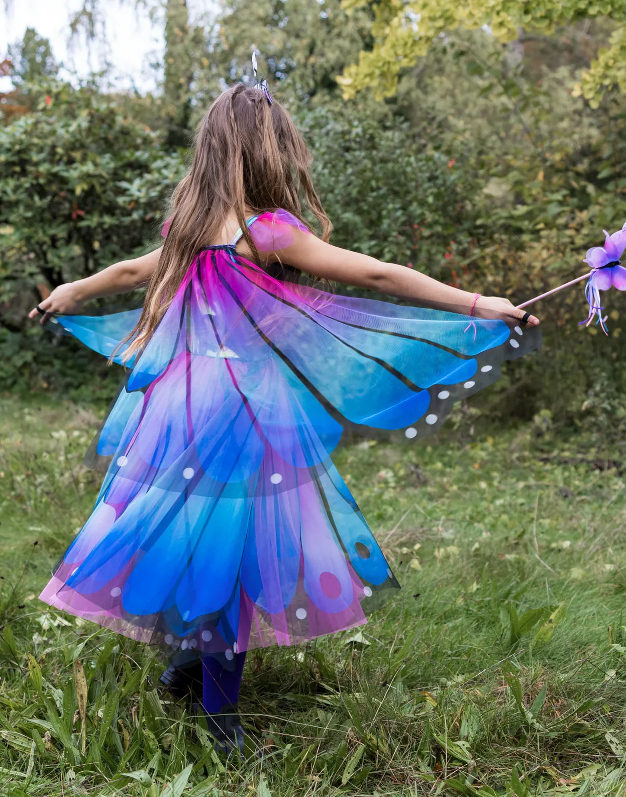 Butterfly Twirl Dress & Wings | Blue Size 5-6 - Image 2