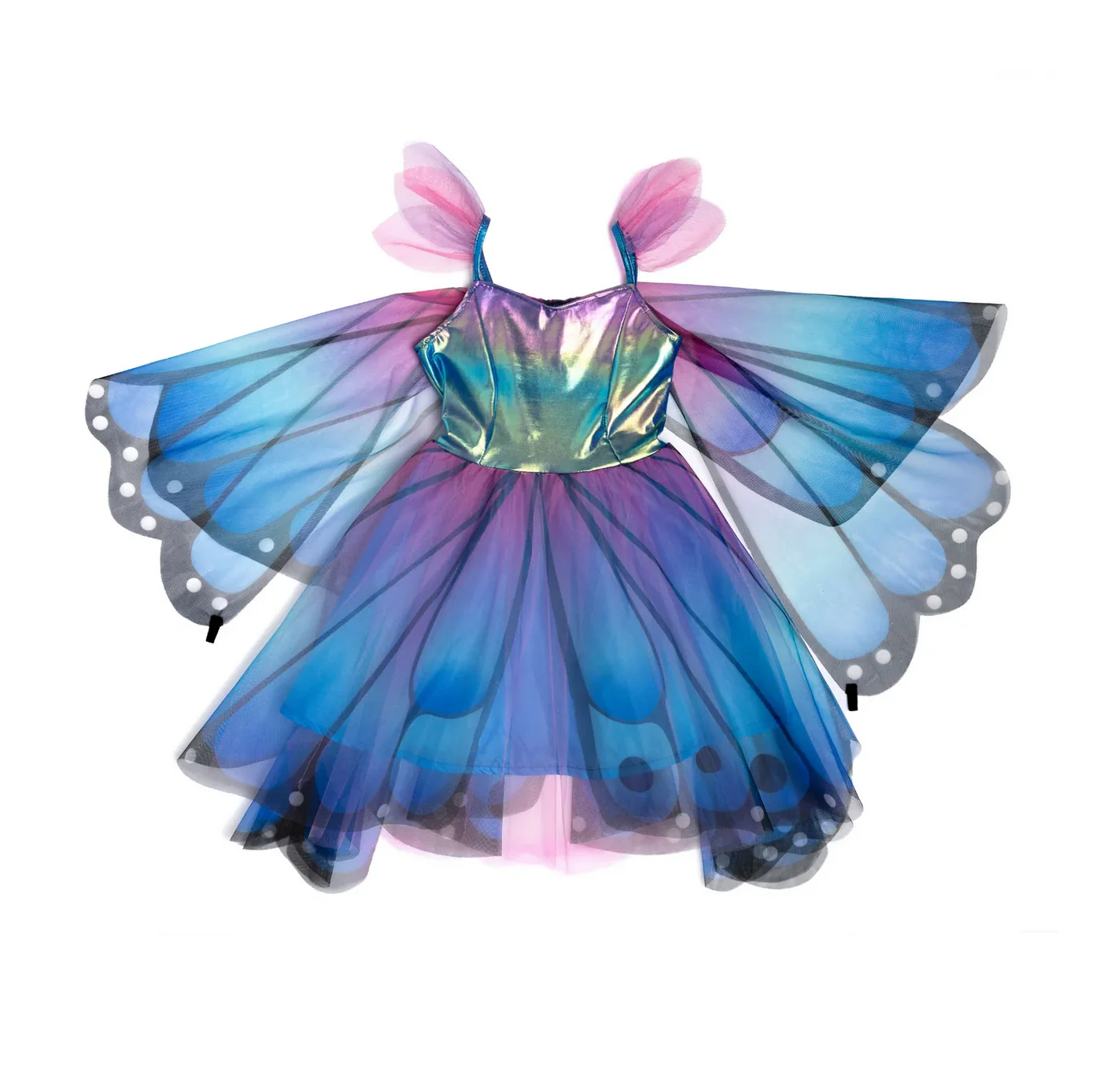 Butterfly Twirl Dress & Wings | Blue Size 5-6 - Image 4
