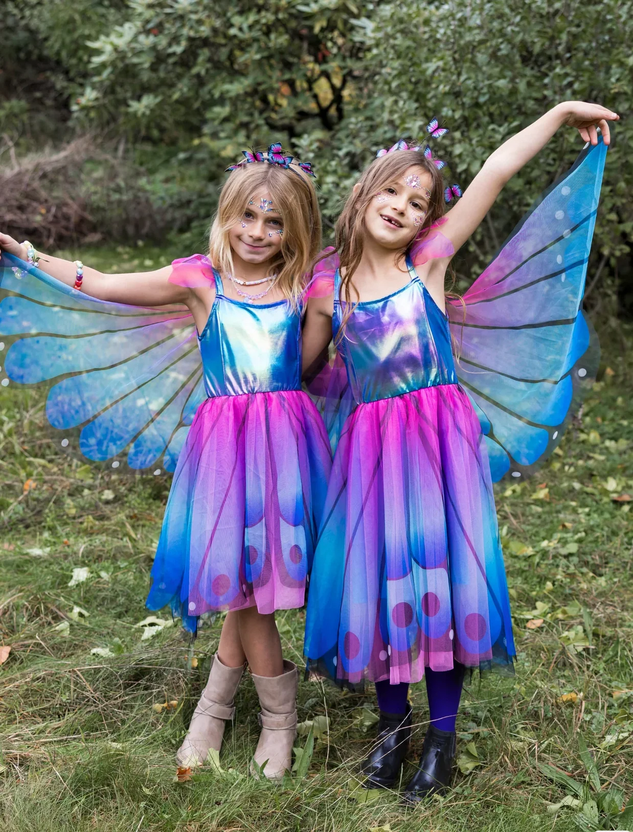 Butterfly Twirl Dress & Wings | Blue Size 5-6 - Image 7
