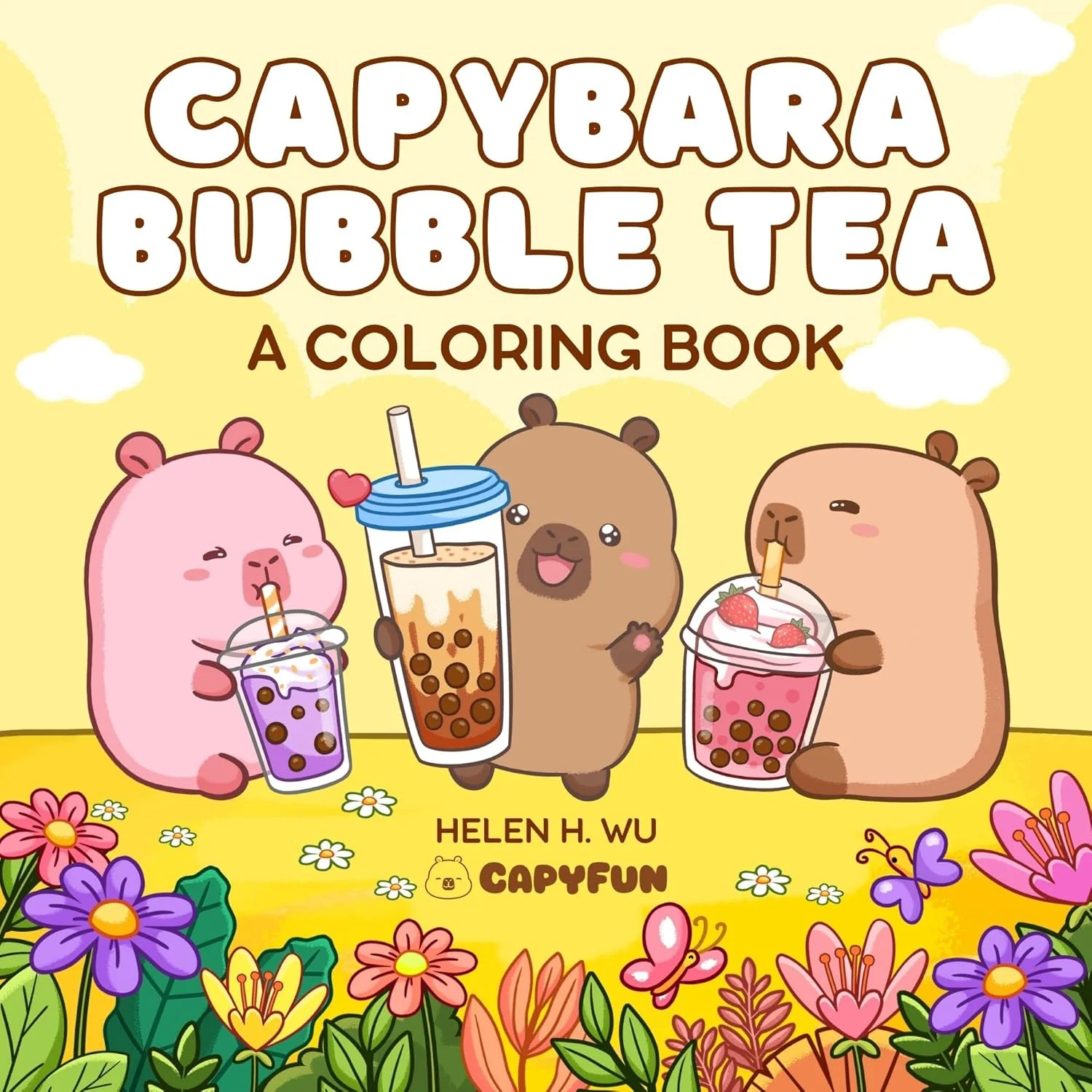 Capybara Bubble Tea Coloring