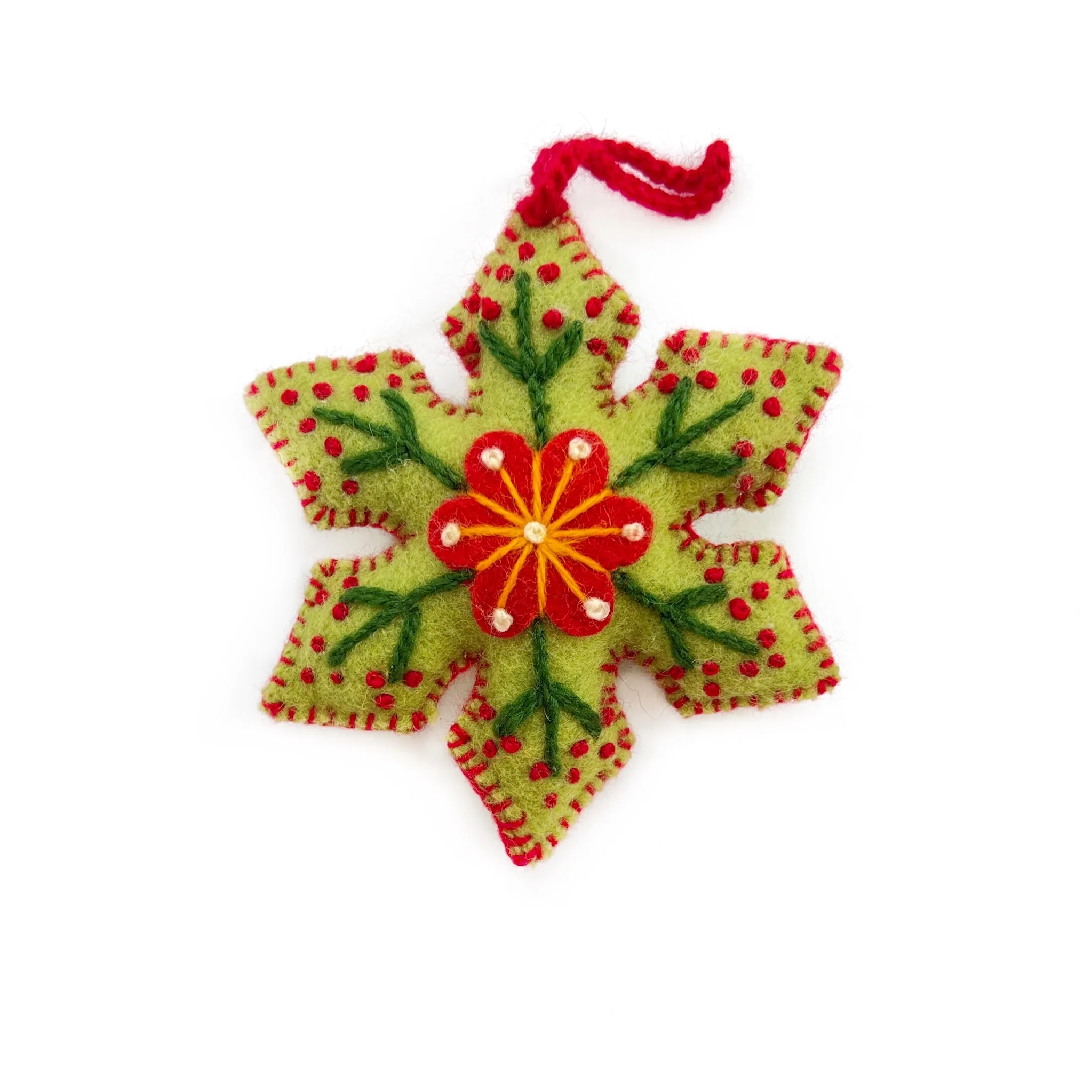 Colorful Snowflake Embroidered Ornament - Image 4