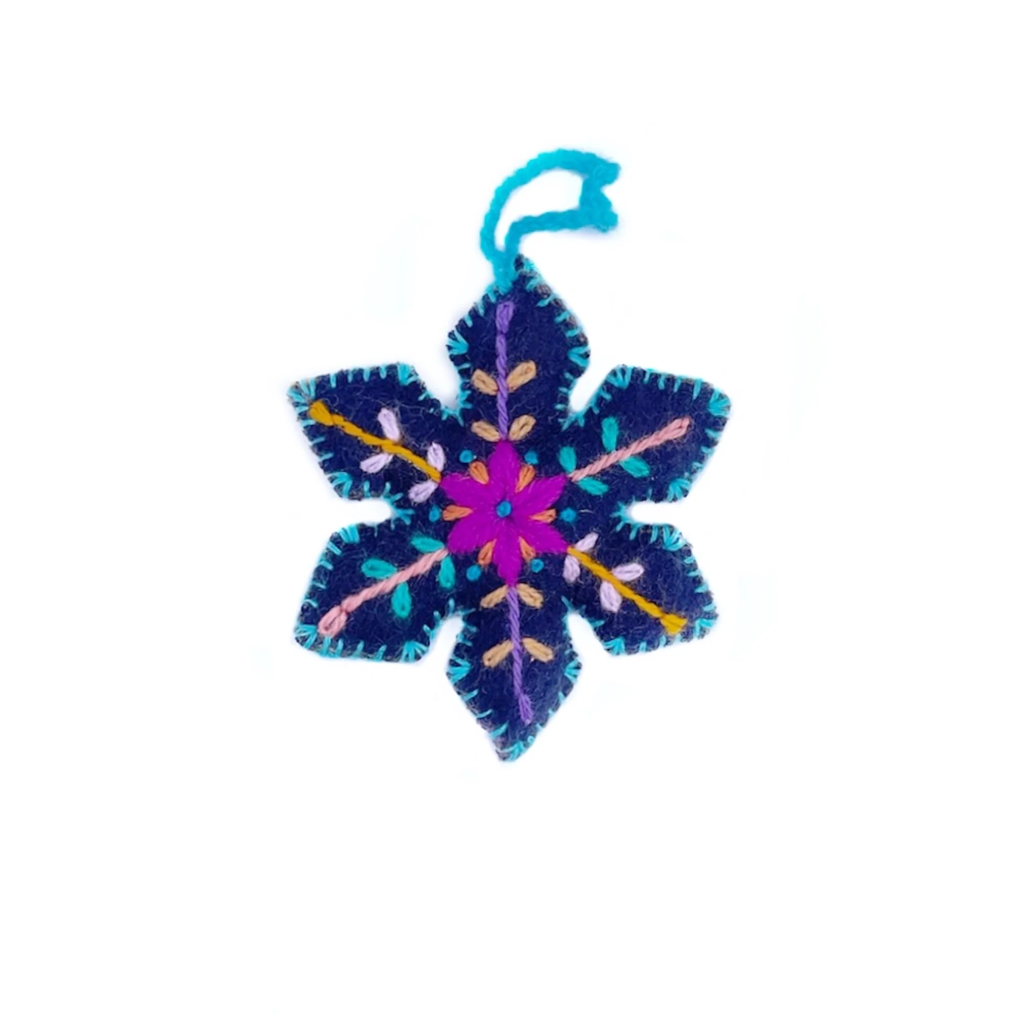 Colorful Snowflake Embroidered Ornament - Image 5