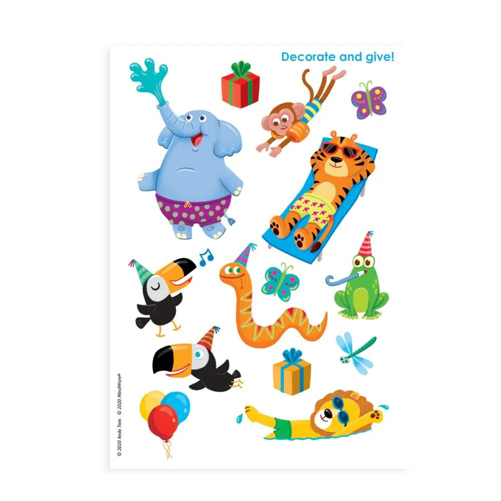Decorate Your Own Party Animals Card - Image 3