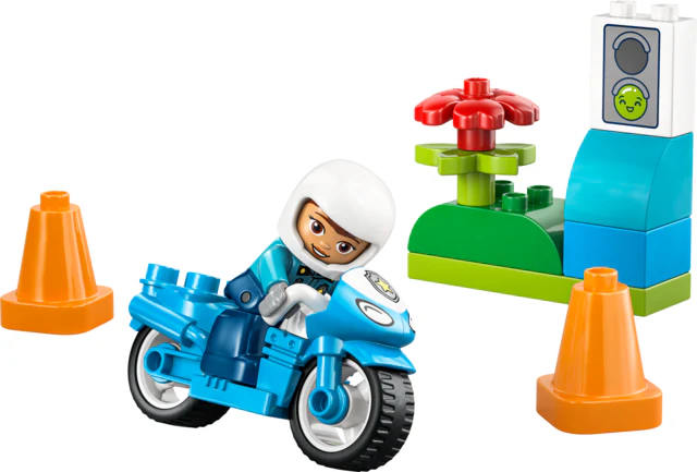 Duplo Blue Police Motorcycle - Image 3