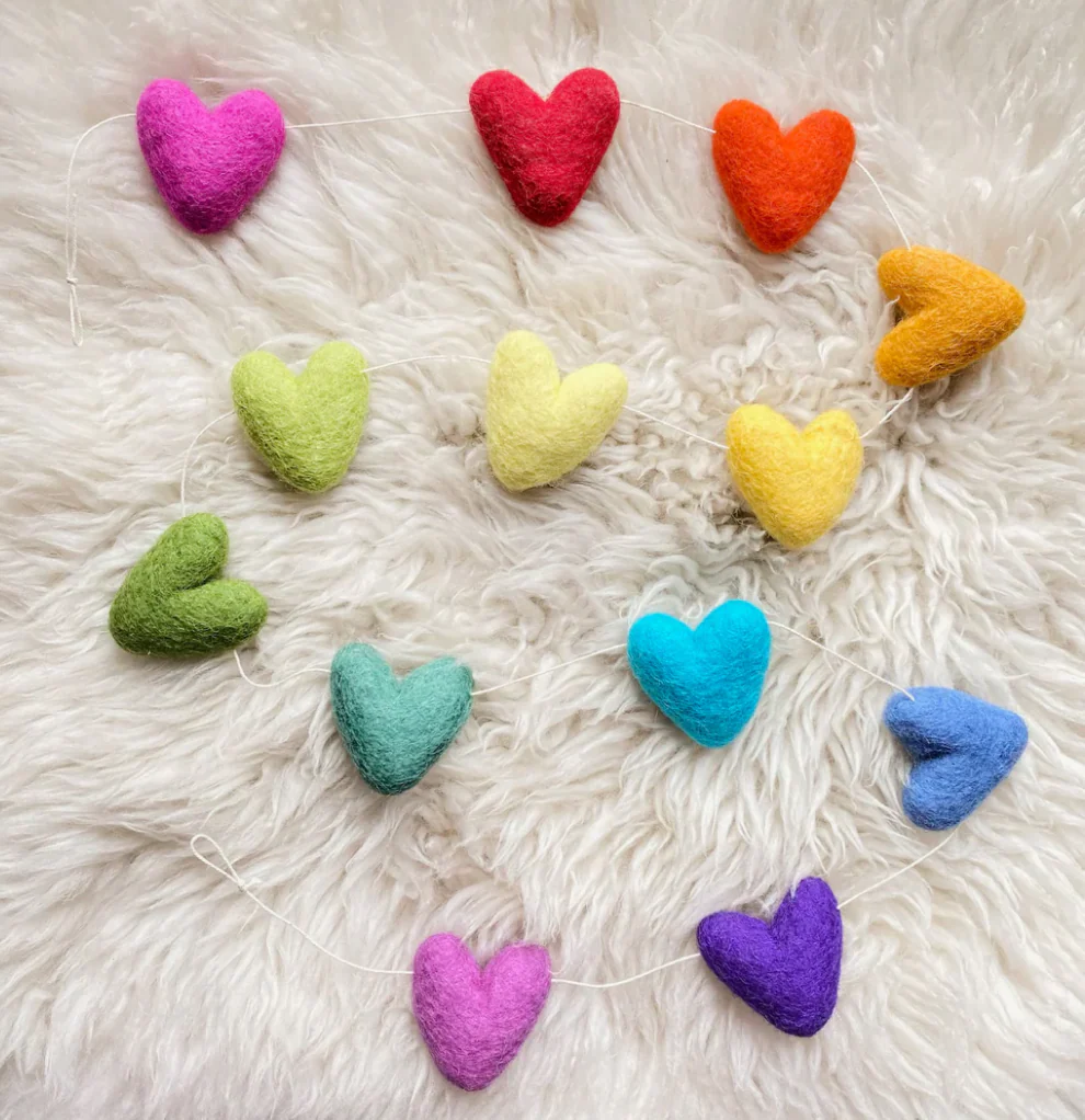 Felt Garland | Rainbow Hearts - Image 2