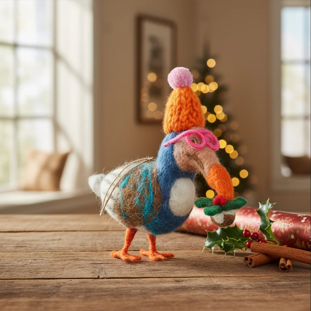 Festive Dodo Felt Ornament