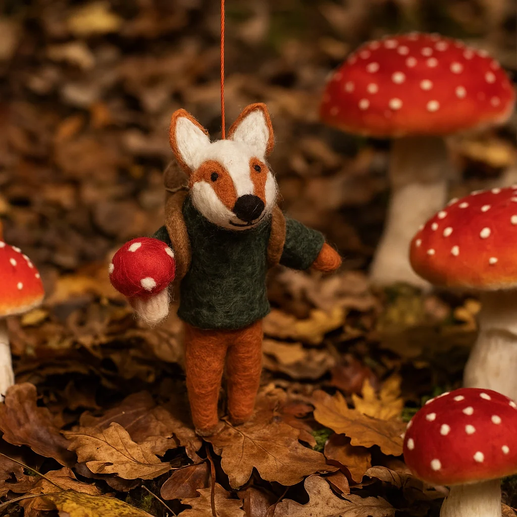 Frankie Foraging Fox Felt Ornament - Image 2