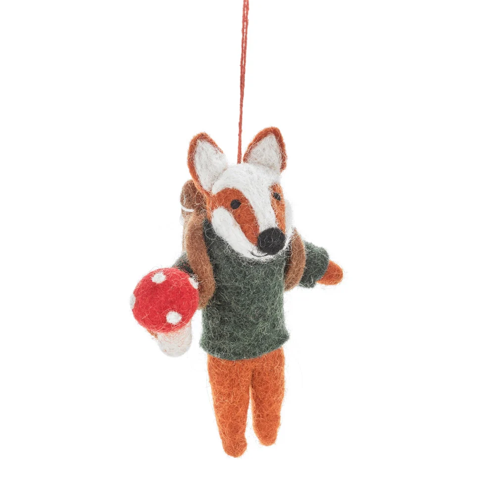 Frankie Foraging Fox Felt Ornament - Image 3