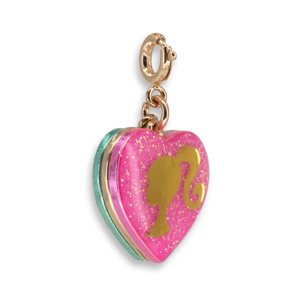 Gold Barbie Girl Heart Charm - Image 2