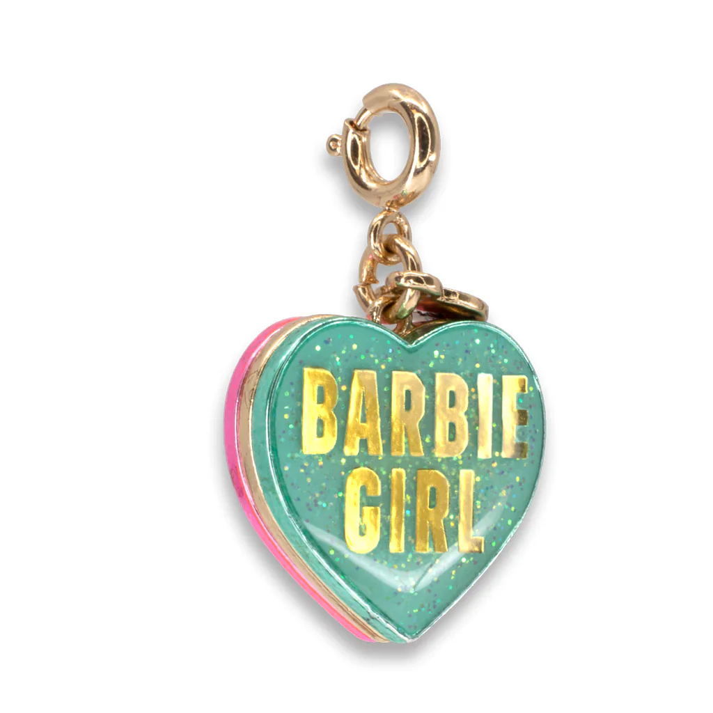 Gold Barbie Girl Heart Charm - Image 3