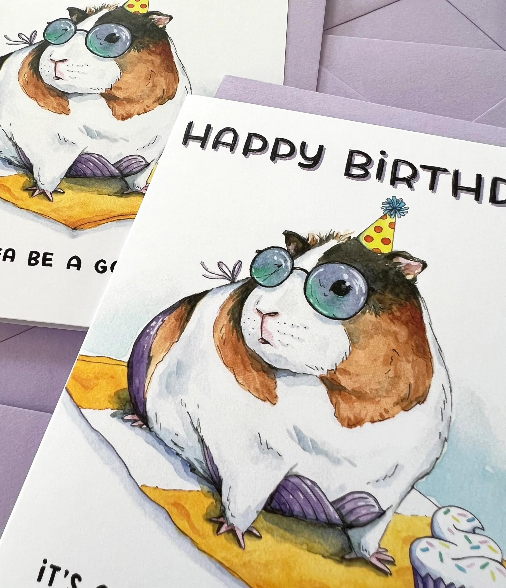 Guinea Pig Beach Birthday Card - Image 2