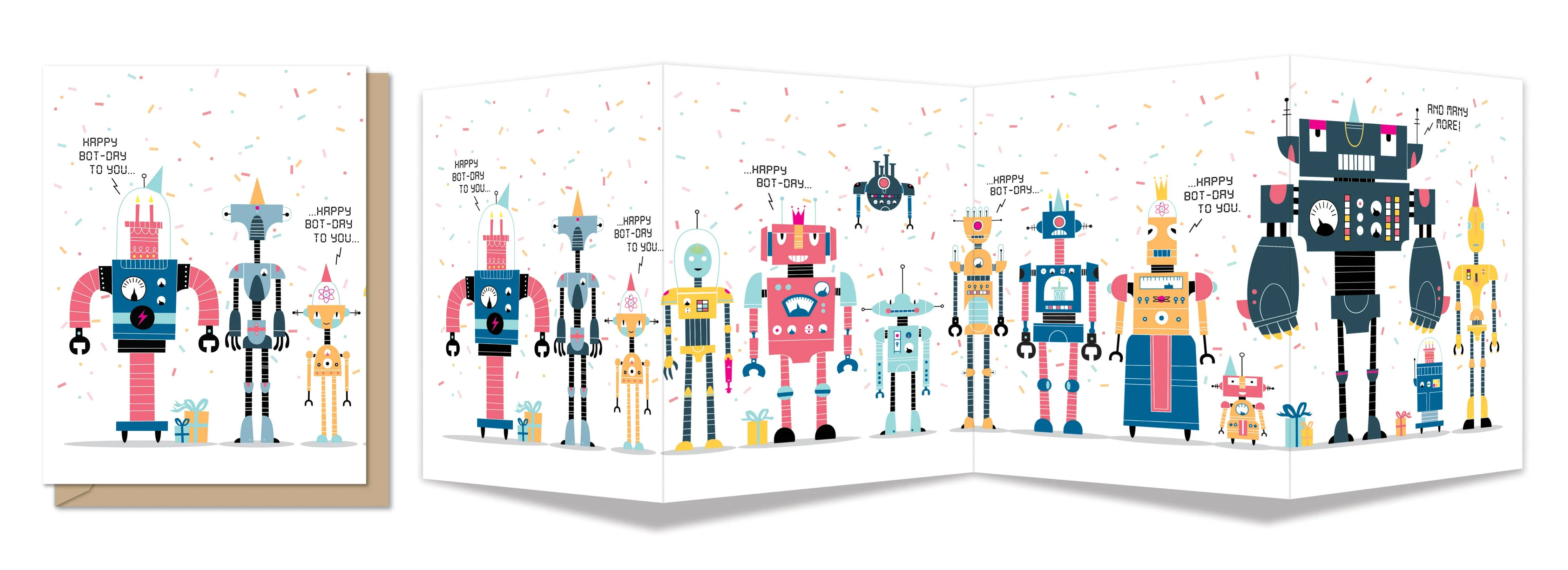 Happy Bot-day Quad Fold Birthday Card - Image 2
