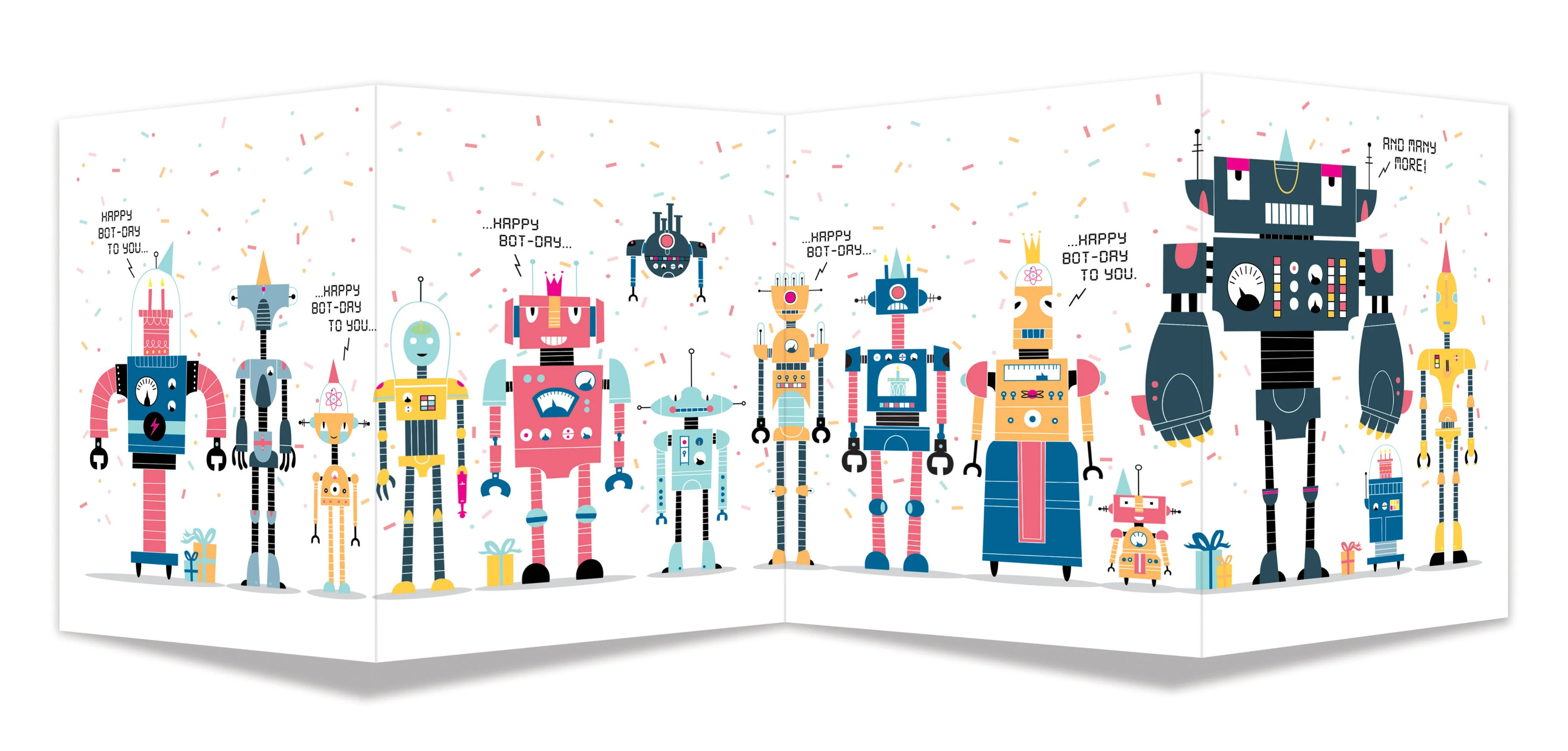 Happy Bot-day Quad Fold Birthday Card - Image 3