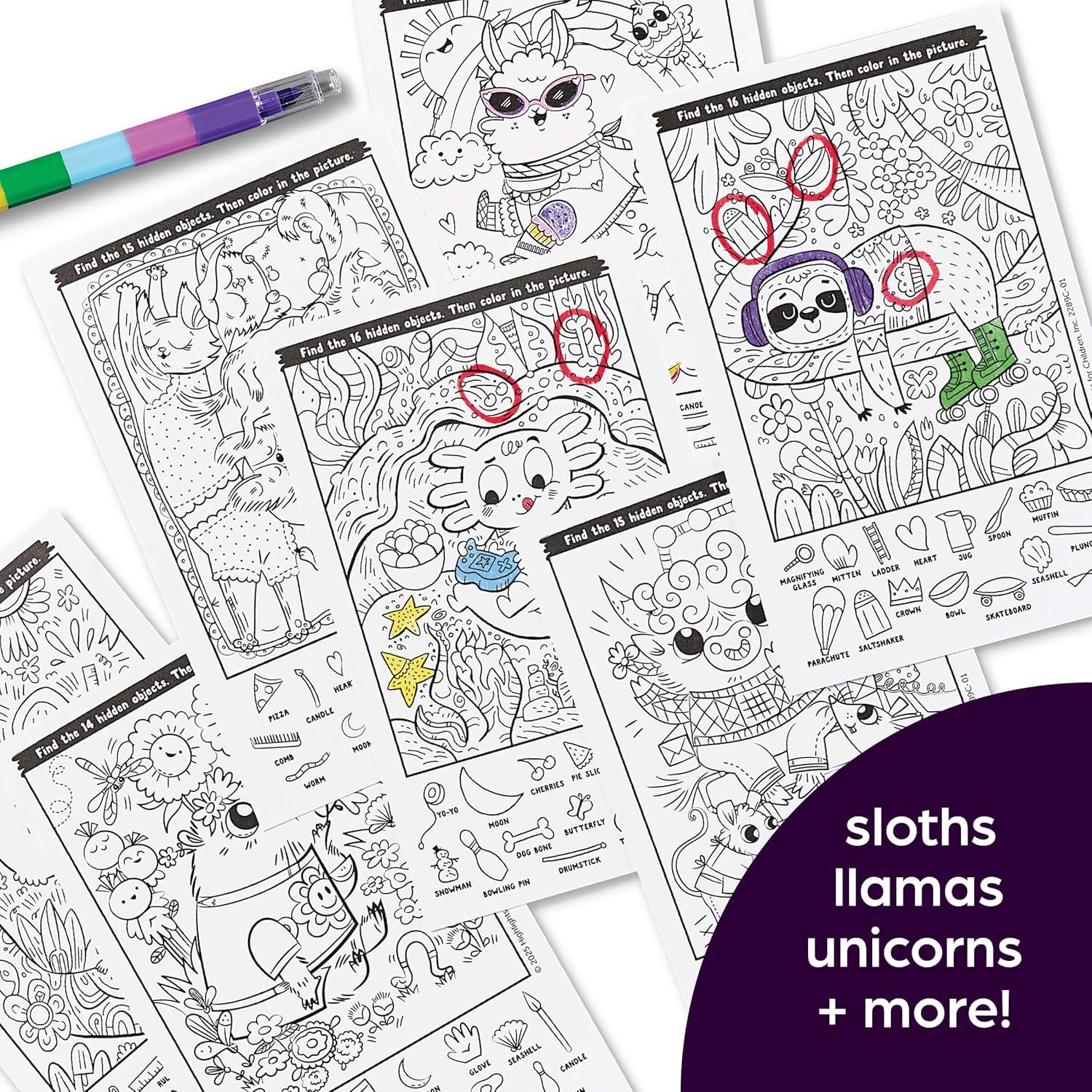 Highlights Color-In Stickers & Puzzles! Adorable Animals! - Image 3