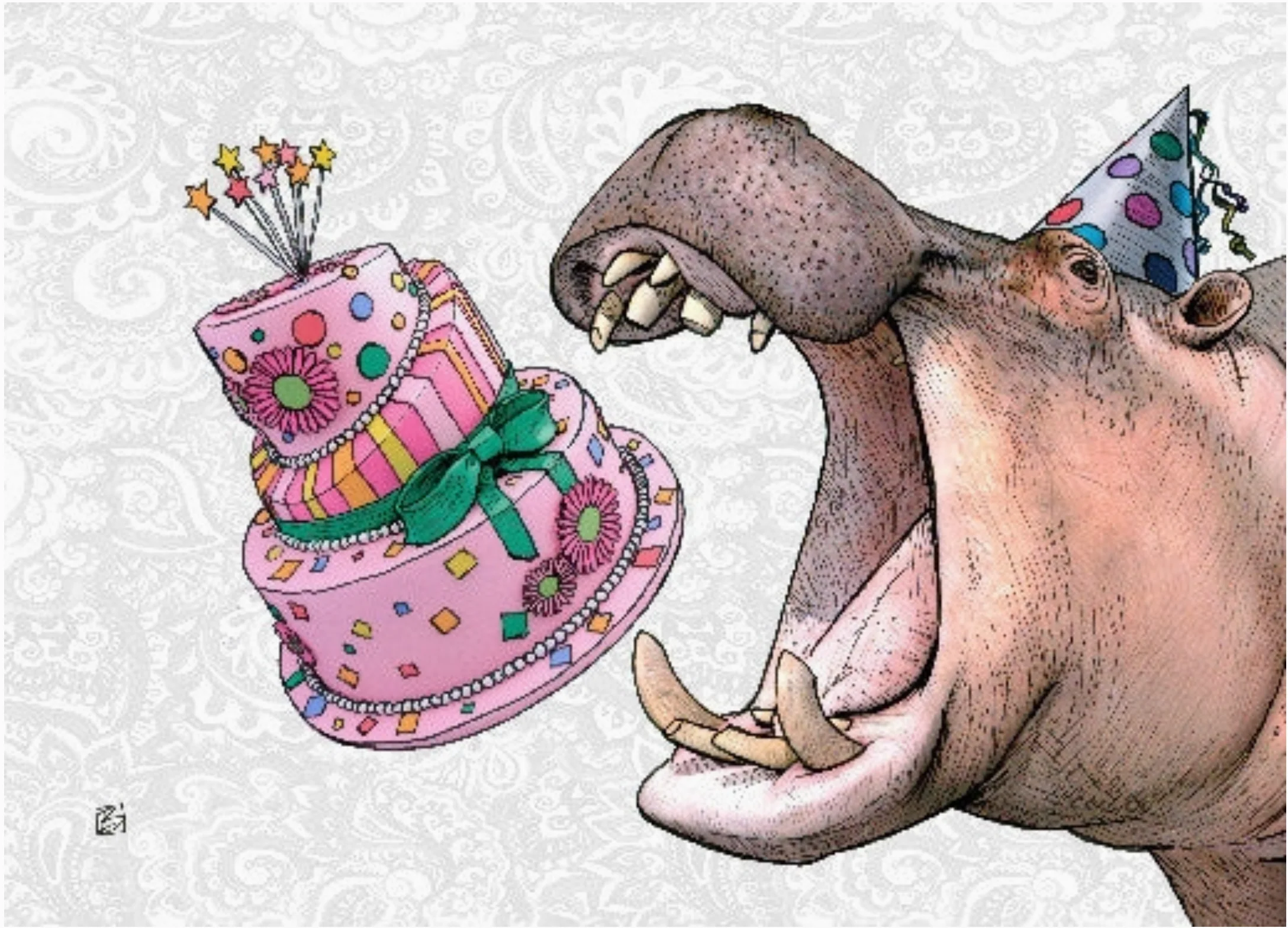 Hippo-Party-Mus Card