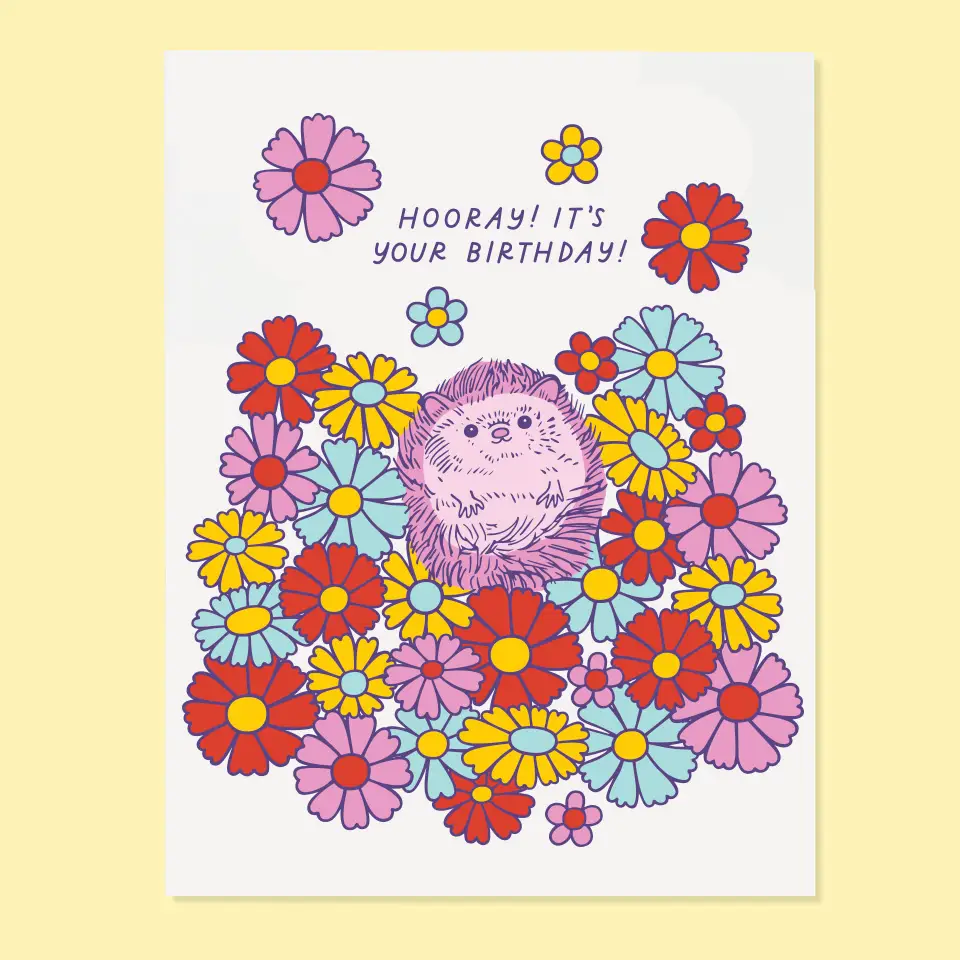 Hooray Birthday Hedgehog Card