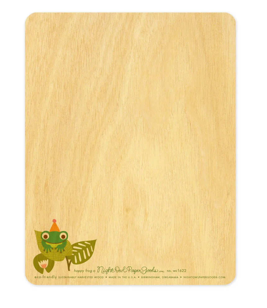 Hoppy Frog Wood Birthday Card - Image 2