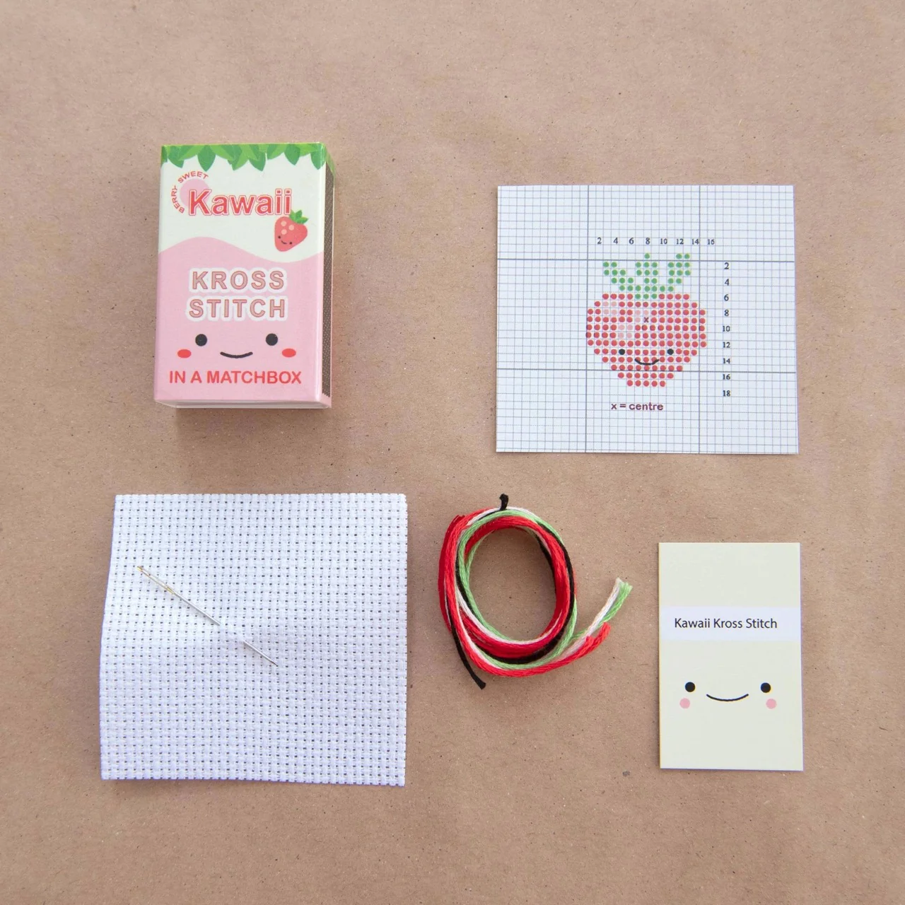 Kawaii Strawberry Cross Stitch Matchbox - Image 4