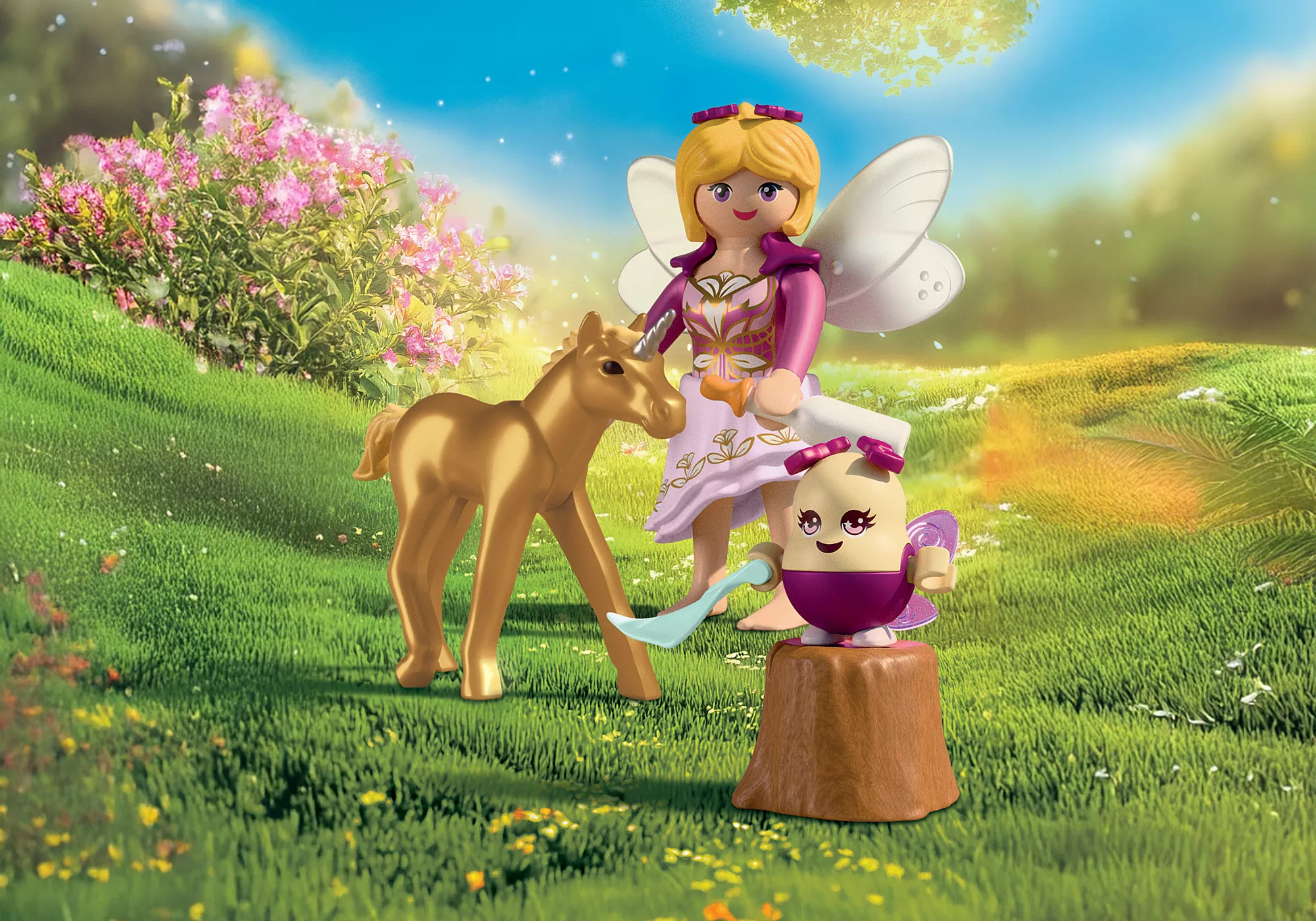 Magic Unicorns | Golden Unicorn Foal & Fairy - Image 2