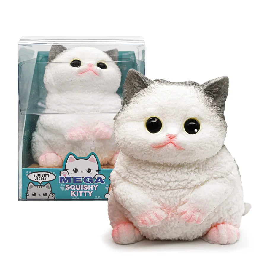 Mega Squishy Kitty | Grey/White/Brown - Image 4