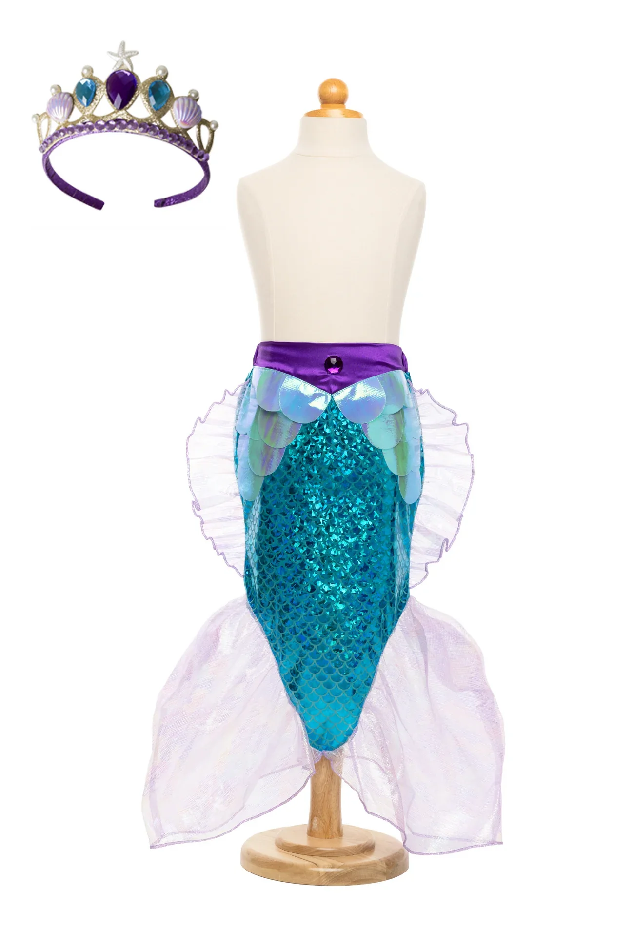 Mermaid Glimmer Skirt Set with Headband | Lilac - Image 2