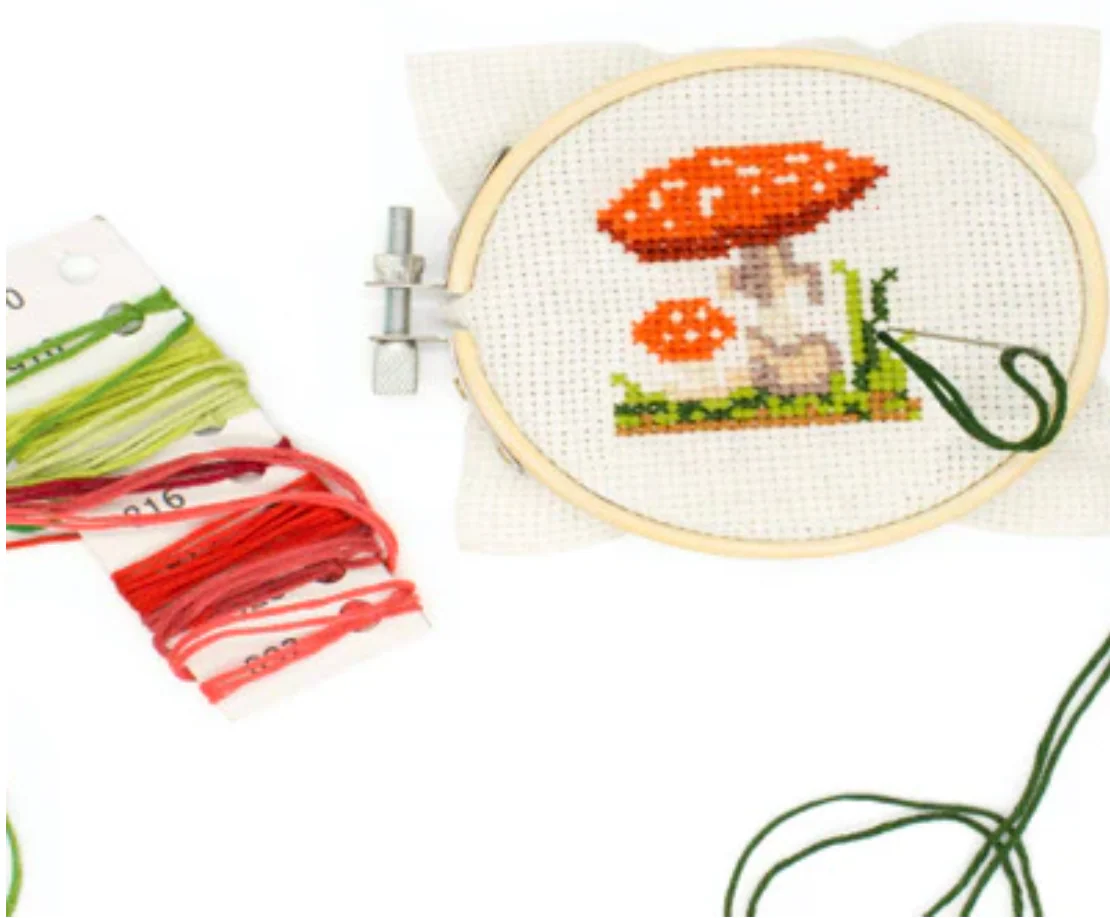 Mini CrossStitch Embroidery Kit | Mushroom - Image 2