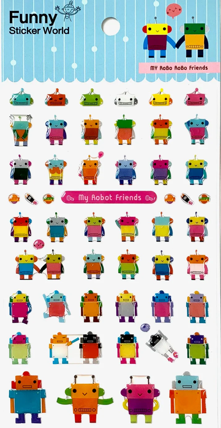 My Robot Friend Gel Stickers
