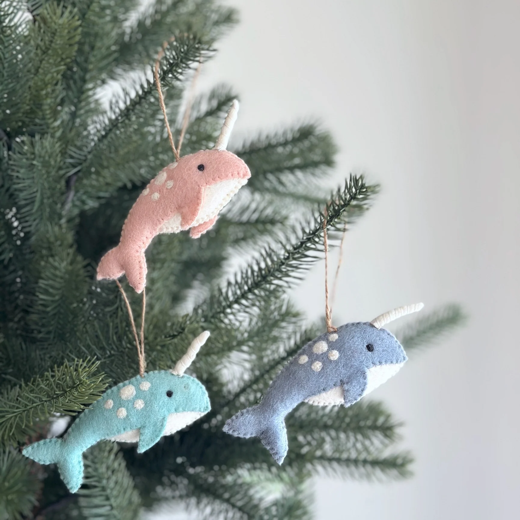 Narwhal Felt Ornament