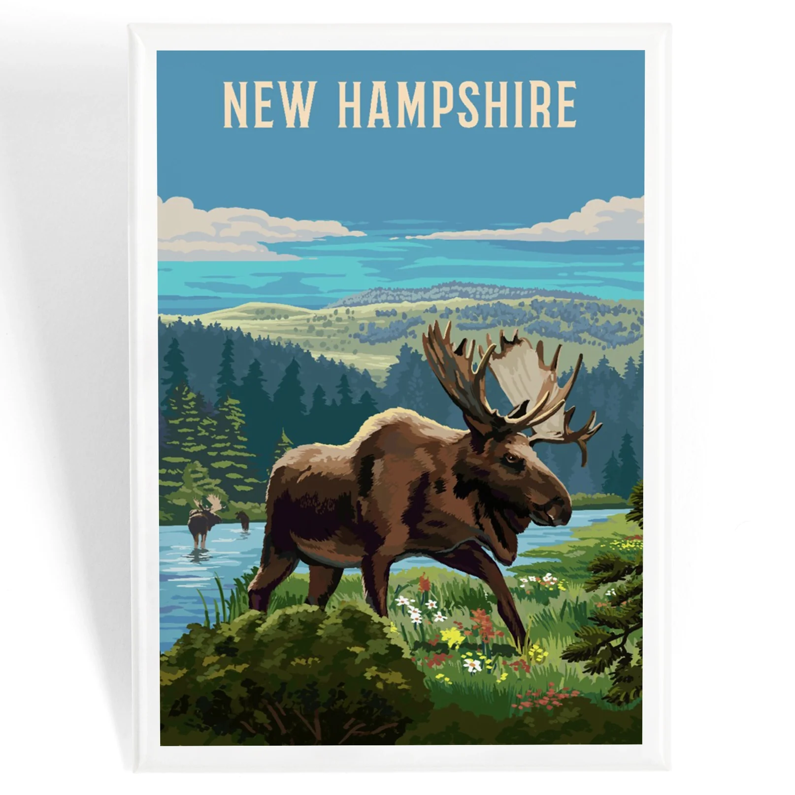 NH Moose & Wildflowers Magnet