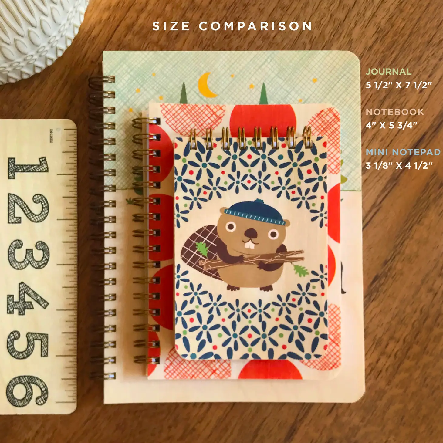 Mini Wood Notebook | Otters - Image 3