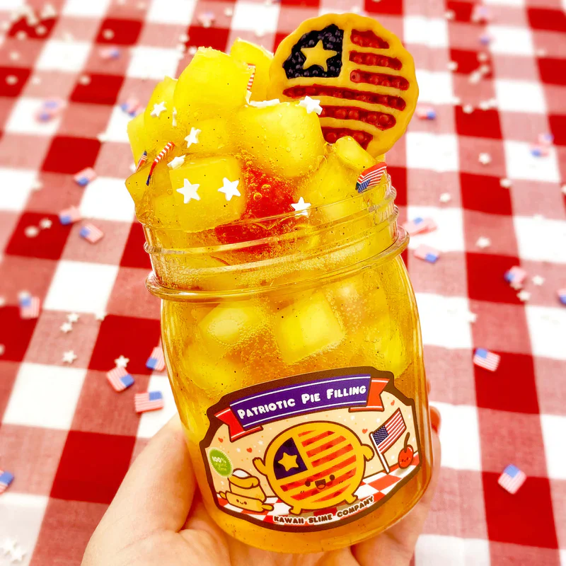Patriotic Pie Filling Jelly Cube Slime