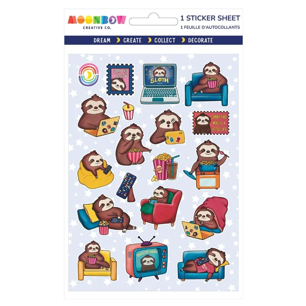 Slothflix and Chill Glossy Stickers