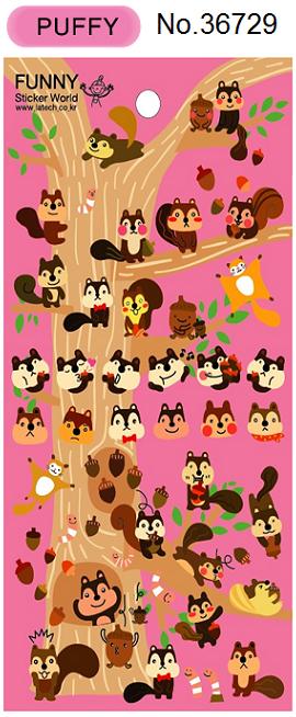 Squirrel Puffy Stickers