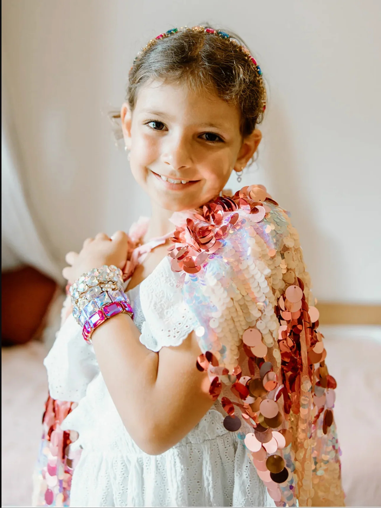 The 5th Avenue Pailette Cape | Pink - Image 3