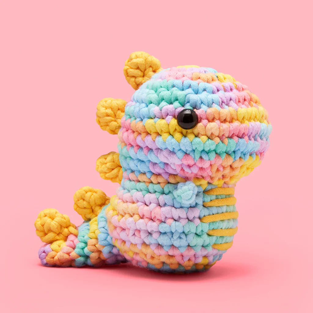 The Woobles Crochet Kit | Fred the Dinosaur Pastel