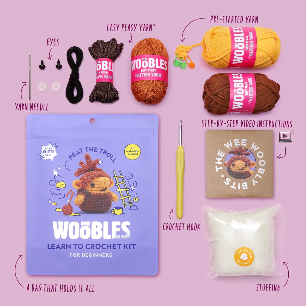 The Woobles Crochet Kit | Peat the Troll - Image 3