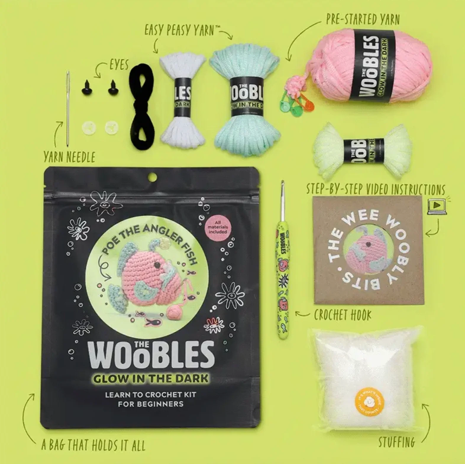The Woobles Crochet Kit | Poe the Angler Fish - Image 4