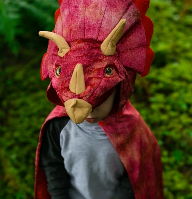 Triceratops Hooded Dinosaur Cape - Image 3