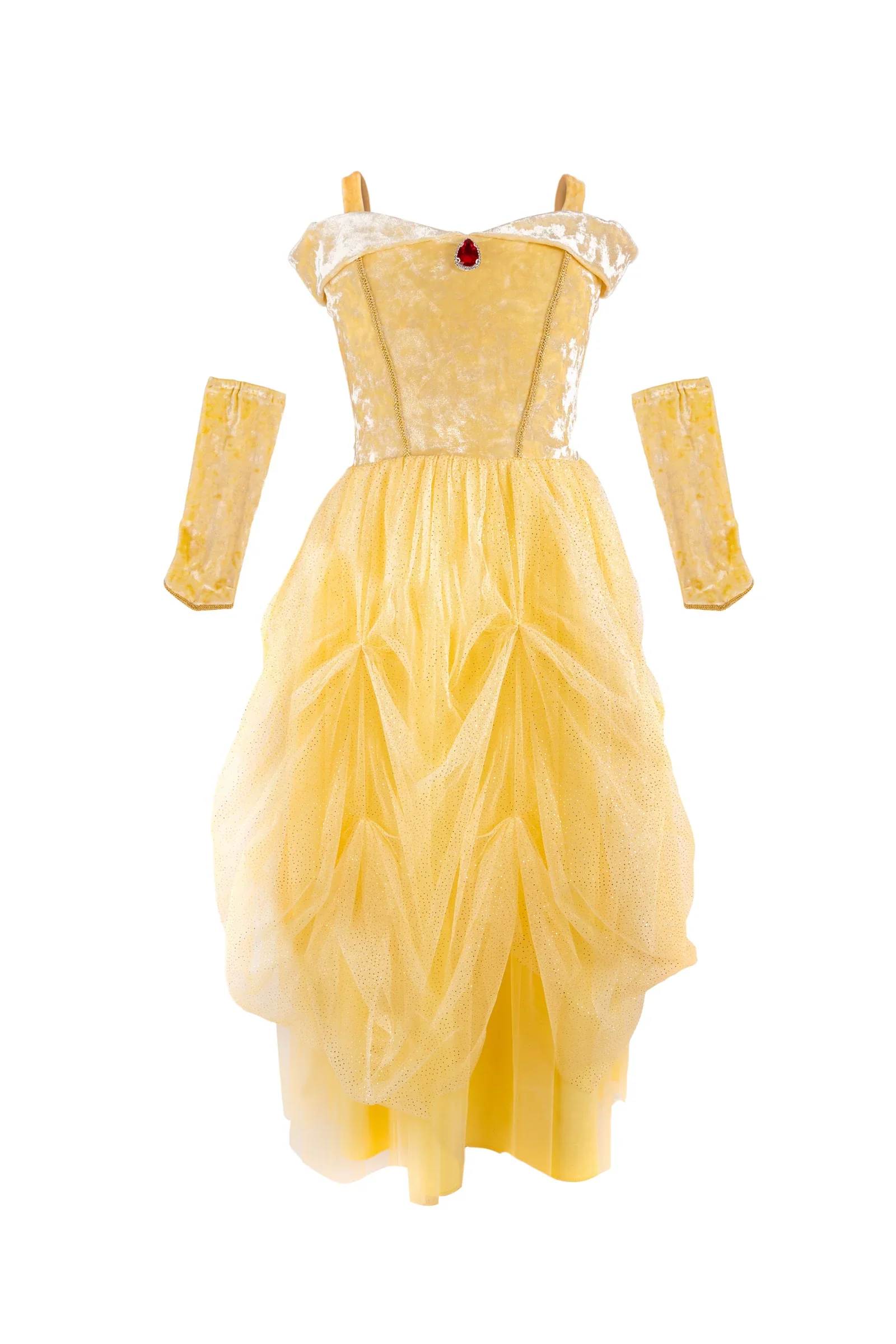 Velvety Soft Yellow Princess Gown | Size 5-6 - Image 4