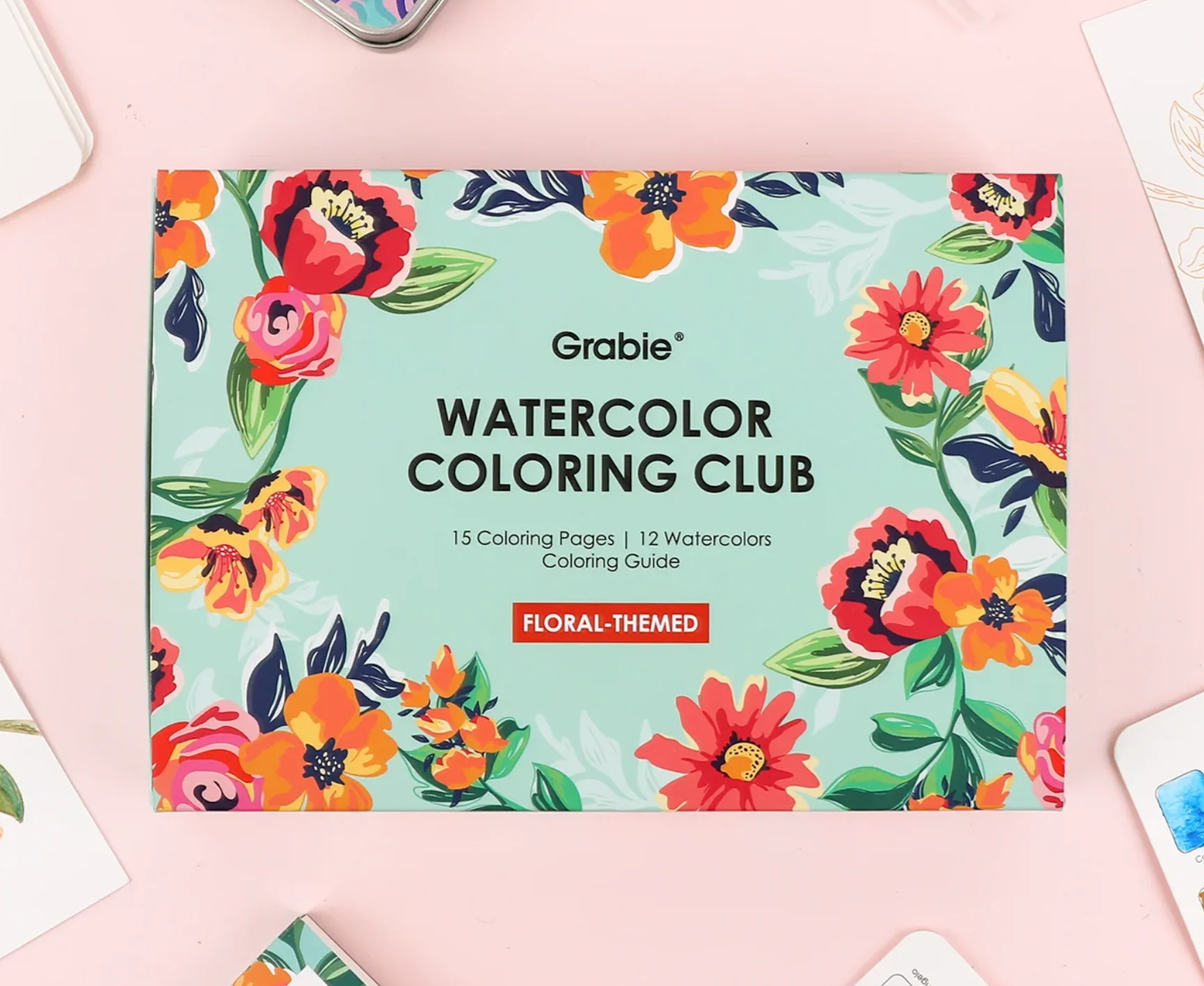 Watercolor Coloring Club Box | Floral