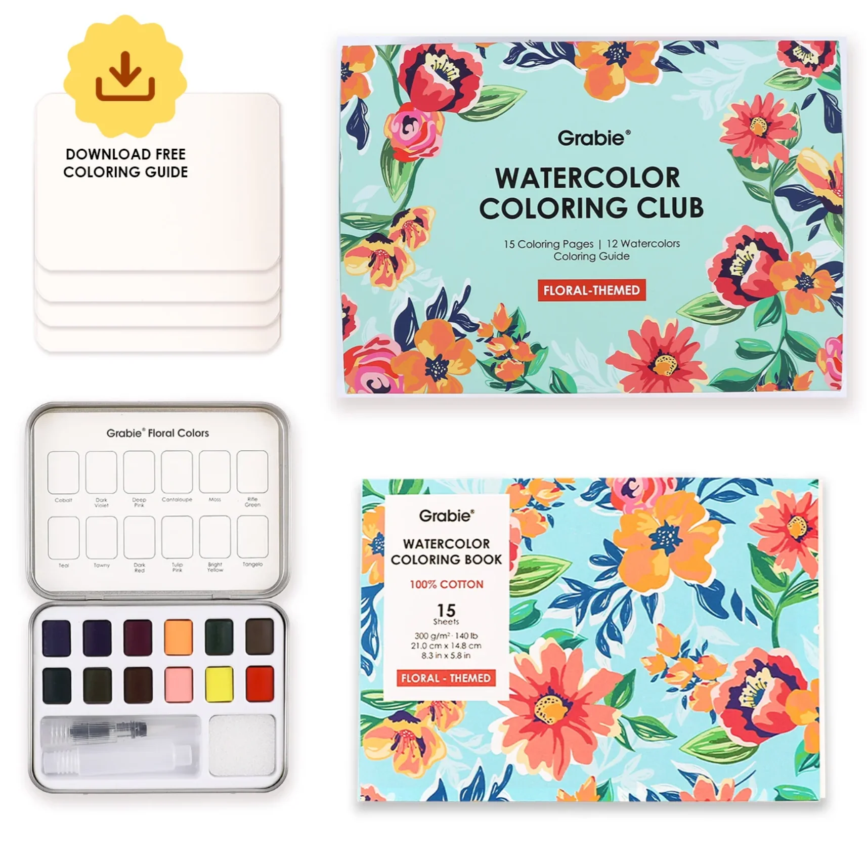 Watercolor Coloring Club Box | Floral - Image 2