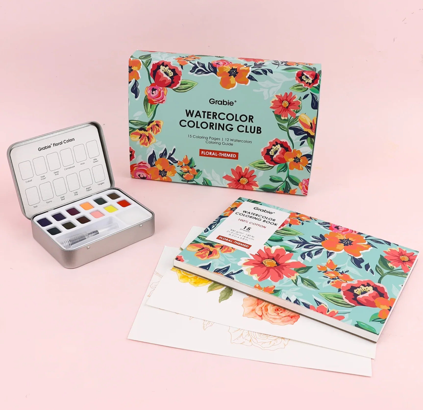 Watercolor Coloring Club Box | Floral - Image 3